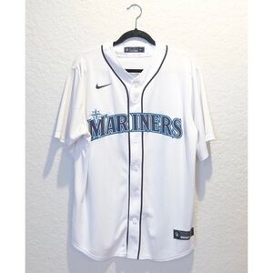 Seattle Mariners Mitch Haniger #17 Nike Jersey Men’s Size L White Blue Teal MLB
